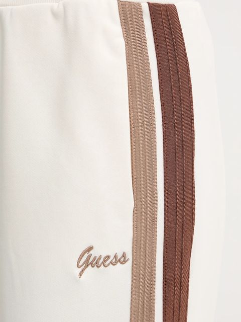Guess spodnie dresowe FABIA damskie kolor beżowy z aplikacją V5BB24 KCX22
