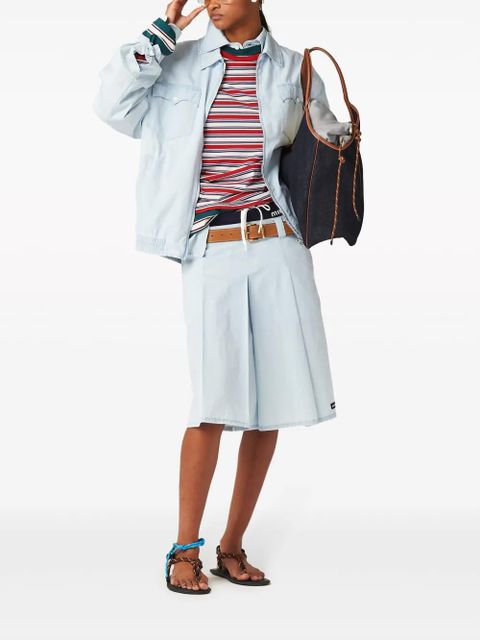 Miu Miu striped cotton T-shirt - Green - zdjęcie produktu nr 2