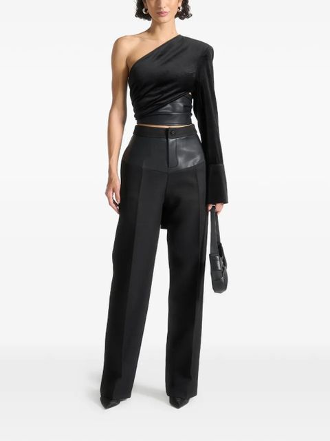 Manière De Voir velvet wrap top - Black