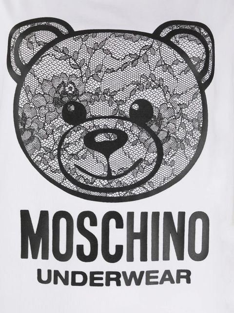 Moschino Teddy logo print nightie - White