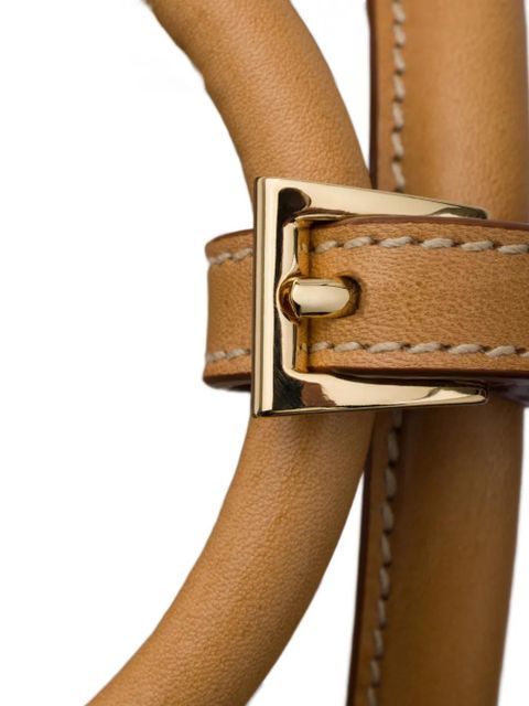 Prada Buckle medium canvas and leather handbag - Neutrals