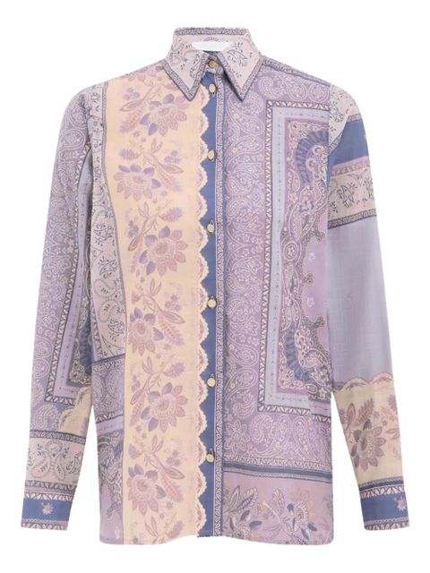 ZIMMERMANN mix-print button-up shirt - Blue - zdjęcie produktu nr 1