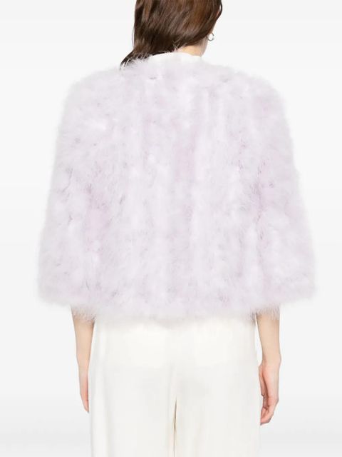 Yves Salomon feather silk jacket - Purple