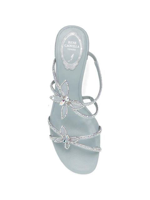 René Caovilla 40mm crystal-embellished sandals - Blue
