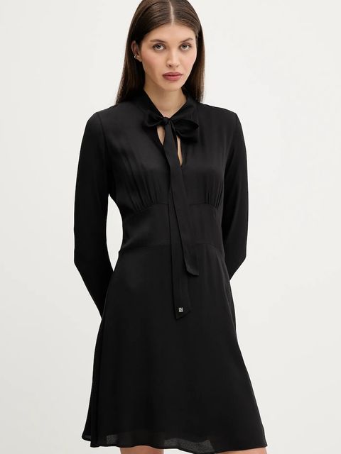 HUGO sukienka kolor czarny mini rozkloszowana 50542307 - zdjęcie produktu nr 1