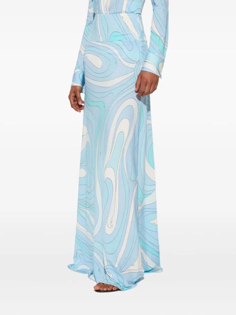 PUCCI marmo-print maxi skirt - Blue