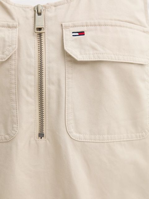 Tommy Jeans sukienka bawełniana kolor beżowy mini rozkloszowana DW0DW21949