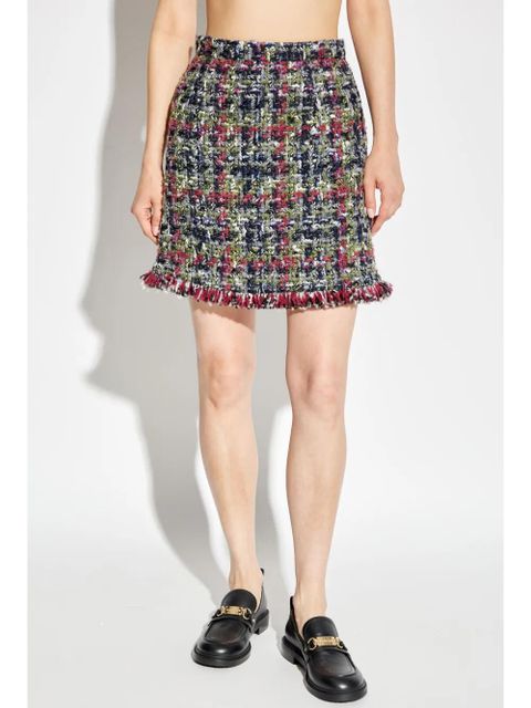 ETRO tweed-bouclé check mini skirt - Black