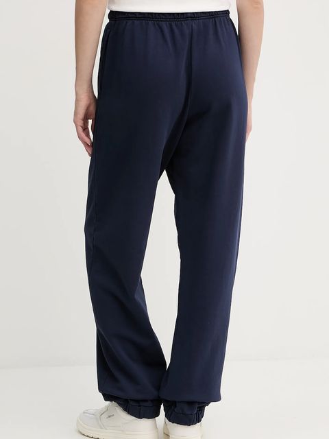 Pinko spodnie dresowe bawełniane damskie kolor granatowy gładkie 105508 A2RB