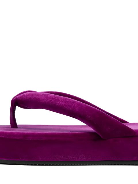 Balenciaga Jet Lag Thong velvet platform flip-flops - Purple