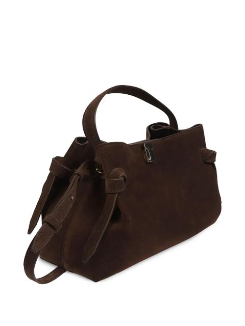 Yuzefi Gyoza knot leather tote bag - Brown