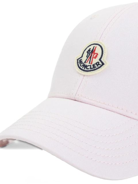 Moncler logo-patch gabardine baseball cap - Pink