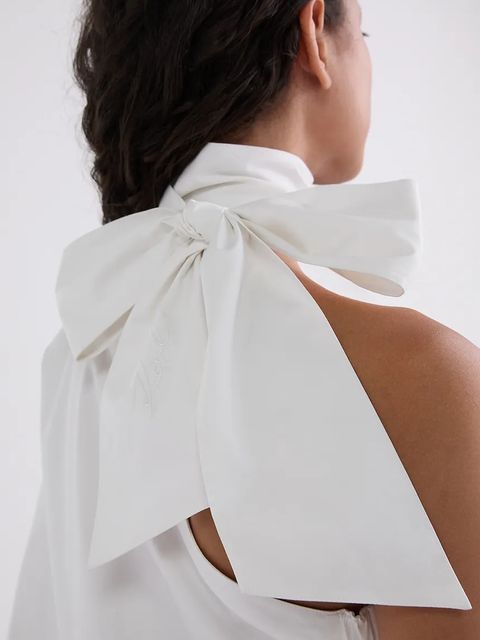 Karl Lagerfeld bluzka bawełniana damska kolor biały gładka A3W11037