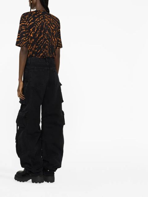 The Attico abstract-pattern T-shirt - Black