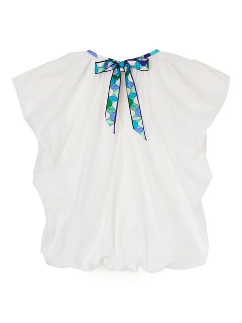 PUCCI printed-neckline voluminous top - White