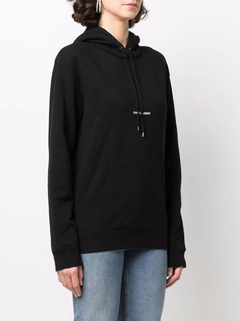 Saint Laurent logo print hoodie - Black