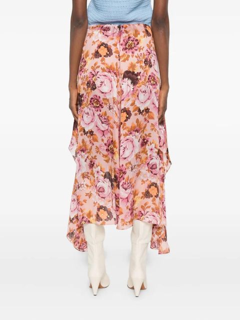 Chloé floral-print ruffled skirt - Pink - zdjęcie produktu nr 2