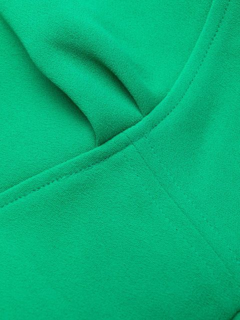 Self-Portrait gathered puff-sleeve dress - Green