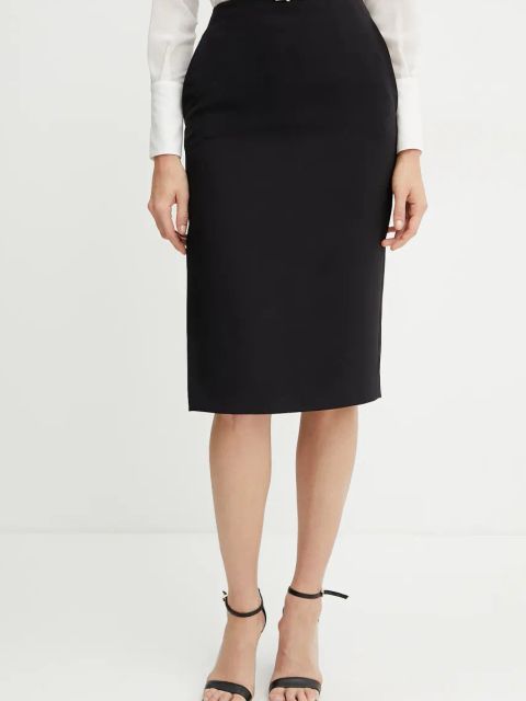 Elisabetta Franchi spódnica kolor czarny midi prosta GO12252E2