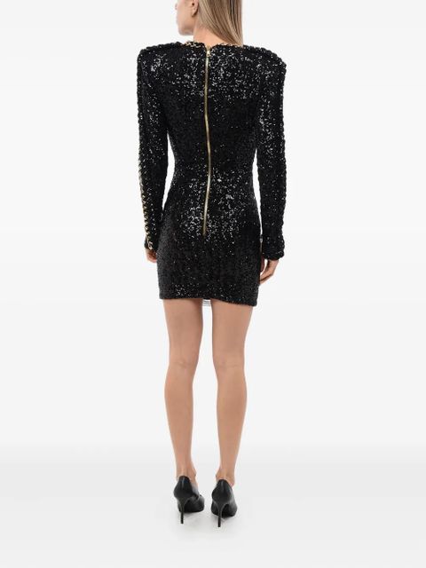 Balmain sequin-embellished mini dress - Black - zdjęcie produktu nr 2