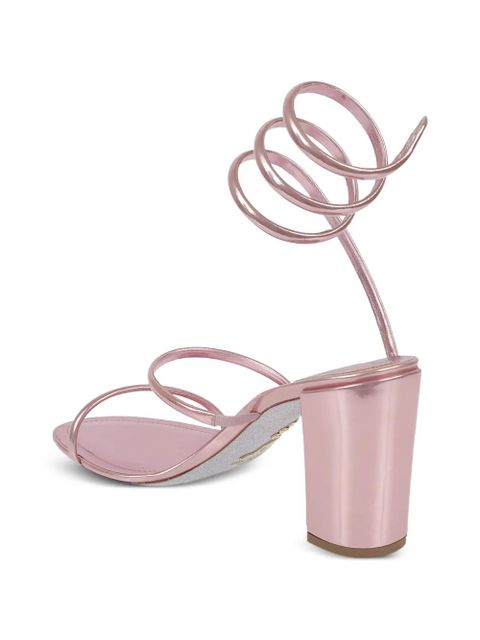 René Caovilla Cleo leather heeled sandals - Pink