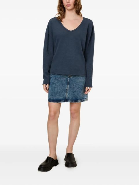 American Vintage Sonoma long-sleeve v-neck top - Blue - zdjęcie produktu nr 2