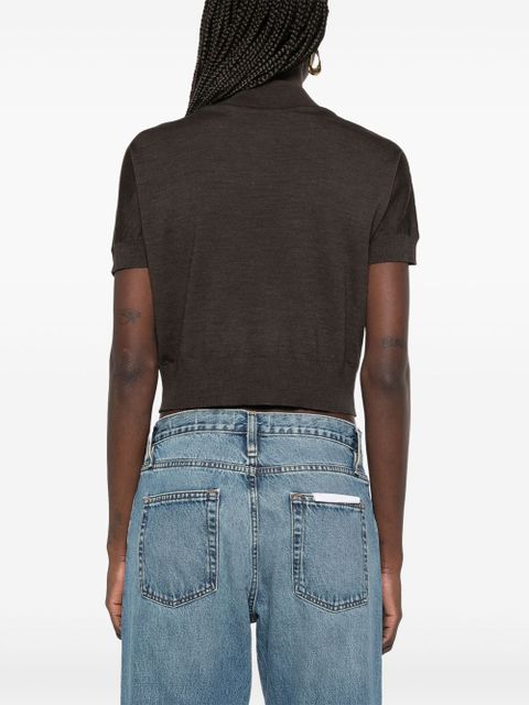 KHAITE Morgane polo top - Brown