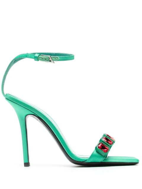 The Attico 115mm crystal-embellished sandals - Green - zdjęcie produktu nr 1