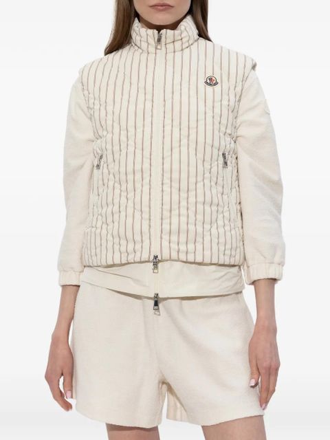 Moncler Aussa pinstriped quilted gilet - Neutrals