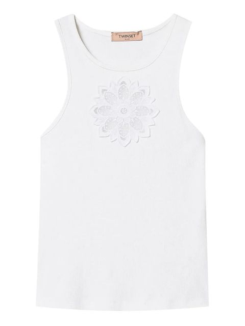 TWINSET floral-embroidery tank top - White - zdjęcie produktu nr 1