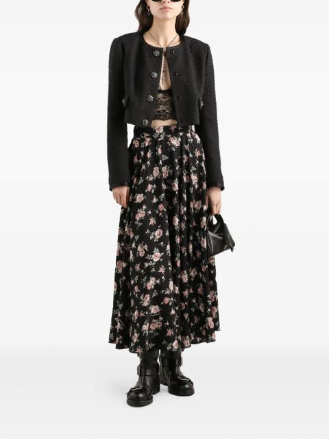 Dolce & Gabbana floral-print midi skirt - Black - zdjęcie produktu nr 2