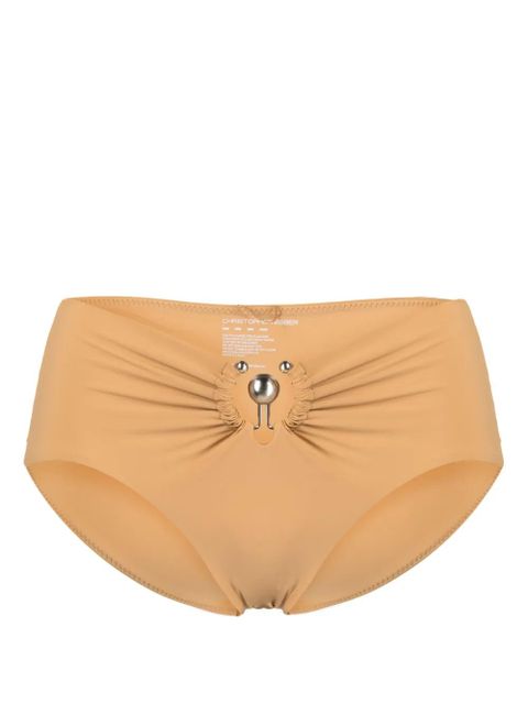 Christopher Esber Orbit ruched bikini bottoms - Neutrals