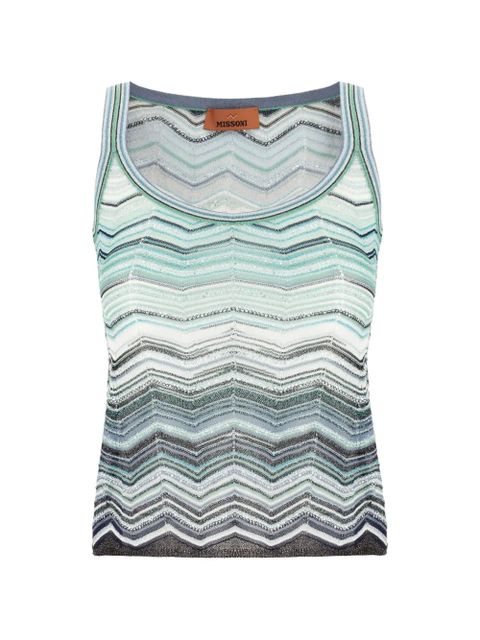 Missoni knitted sleeveless tank top - Blue - zdjęcie produktu nr 1