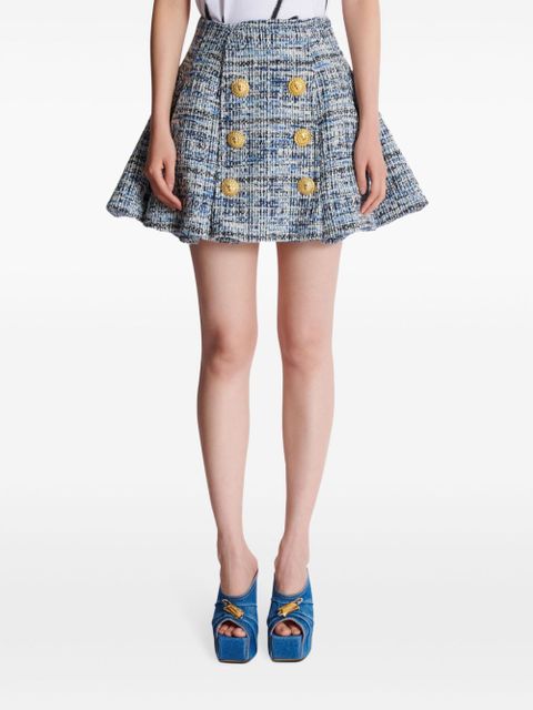 Balmain Tweed Skirt - Blue