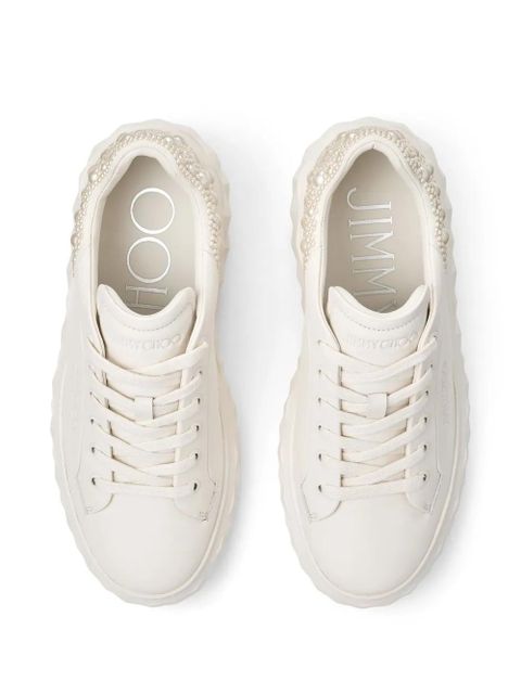 Jimmy Choo Diamond Maxi pearl-embellished sneakers - Neutrals