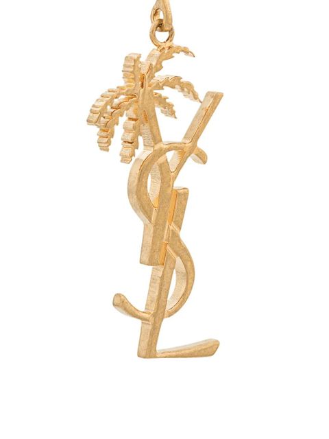 Saint Laurent monogram palm tree earrings - Gold