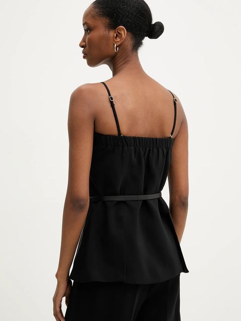 Answear.LAB kombinezon kolor czarny z dekoltem karo