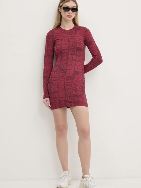 Guess Originals sukienka kolor czerwony mini dopasowana W5RK78 K1D80 - zdjęcie produktu nr 2