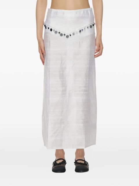 Gimaguas stud-embellished midi skirt - White