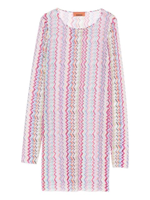 Missoni chevron-pattern mini dress - White - zdjęcie produktu nr 1