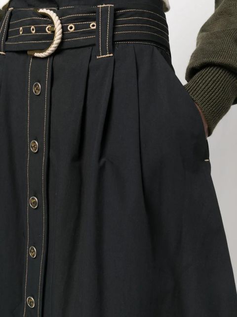 TWINSET high-waisted cotton skirt - Black