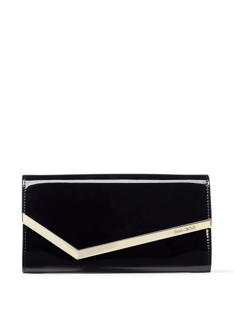Jimmy Choo Emmie patent leather clutch bag - Black - zdjęcie produktu nr 1