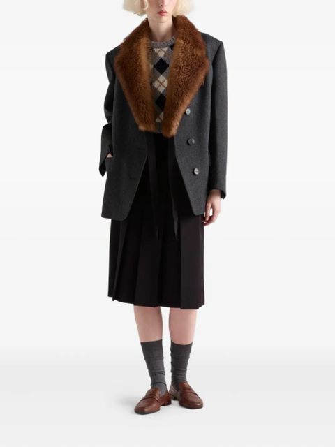 Prada diamond-pattern short-sleeved sweater - Grey - zdjęcie produktu nr 2