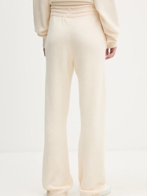 adidas Originals spodnie dresowe z domieszką wełny Knitted Pants damskie kolor beżowy gładkie KF2536 - zdjęcie produktu nr 2