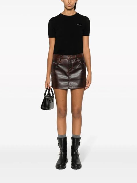 Miu Miu logo-intarsia knitted cashmere top - Black - zdjęcie produktu nr 2