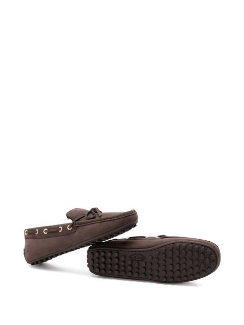 Tod's City Gommino tie-detail leather loafers - Brown