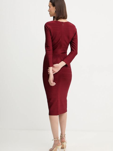 Herve Leger sukienka Athena kolor bordowy mini dopasowana DRB8536267