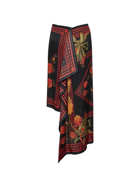 Blumarine floral-print asymmetric midi skirt - Black - zdjęcie produktu nr 2