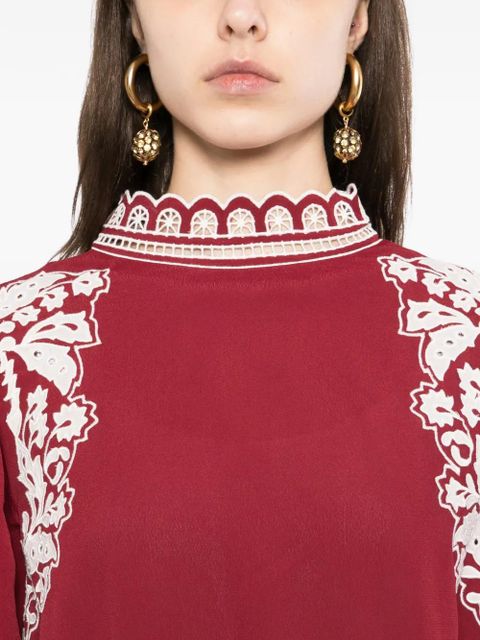 FARM Rio floral-embroidered blouse