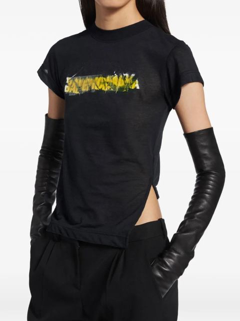 Balenciaga Messy Spray logo-print side-slit T-shirt - Black